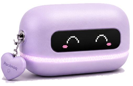 Pocknoq Pro — lilac companion device with pixel-eye display and emotional light band